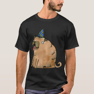 Feest hond met een feestmuts t-shirt
