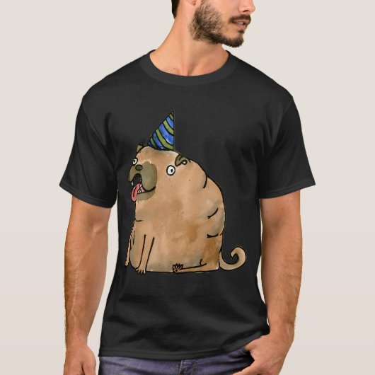 Feest hond met een feestmuts t-shirt (Voorkant)