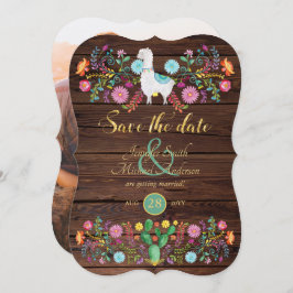 Feest Huwelijk Bewaar De Datum Llama Volkstuin Blo Kaart