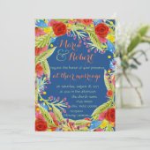 Feest Huwelijk Blauw Kaart (Staand voorkant)