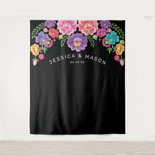 Feest Huwelijksachtergrond Fotocabine Wandkleed (Voorkant)