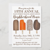 Feest Ijs Room Sociale Verjaardag Popsicle Picknic Kaart (Voorkant)