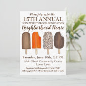 Feest Ijs Room Sociale Verjaardag Popsicle Picknic Kaart (Staand voorkant)