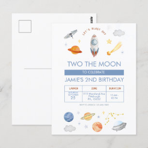 Feest in de buitenruimte Ruimtevaarder 2de verjaar Briefkaart