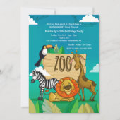 Feest in de dierentuin uitnodiging (Voorkant)