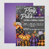 Feest in de Patch Halloween-uitnodiging Kaart (Voorkant / Achterkant)