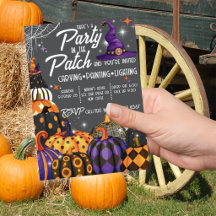 Feest in de Patch Halloween-uitnodiging
