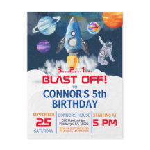 Feest in de Ruimte Astronaut Verjaardags Uitnodigi
