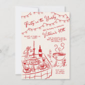 Feest in de tuin Handgetekende BBQ-partij Kaart (Voorkant)