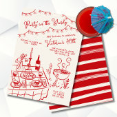 Feest in de tuin Handgetekende BBQ-partij Kaart