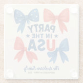 Feest in de Verenigde Staten Patriottisch 4 juli C Glazen Onderzetter (Achterkant)