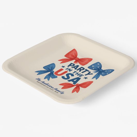 Feest in de Verenigde Staten Patriottisch 4 juli C Papieren Bordje (Gebogen)