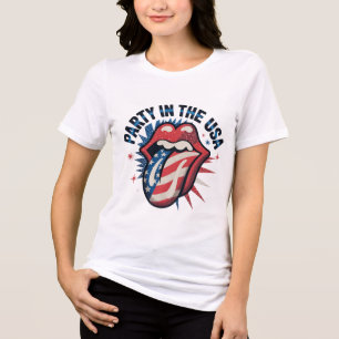 Feest in de Verenigde Staten Tong 4 juli Tri-Blend Shirt