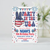 Feest in de Verenigde Staten Verjaardagsuitnodigin Kaart (Staand voorkant)