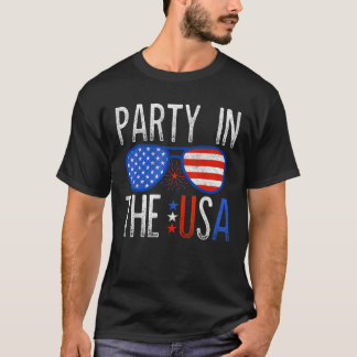 Feest in de VS 4 juli Patriottische Zonnebril Amer T-shirt