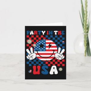 Feest In De VS 4e Juli Amerikaanse Vlag Glimlach F Kaart