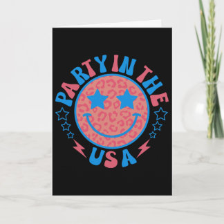 Feest In De VS 4e Juli Preppy Glimlach Kids T-shir Kaart