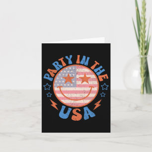 Feest In De VS Gelukkig Gezicht Glimlach Amerikaan Kaart