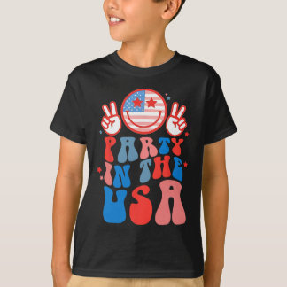 Feest In De Vs Gelukkig Gezicht Glimlach Amerikaan T-shirt