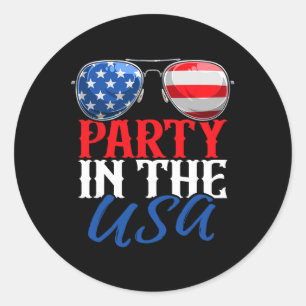 Feest In De VS Grappige 4e Juli Amerikaanse Vlag S Ronde Sticker
