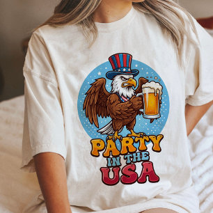 Feest In De VS Patriottische Adelaar Bier Tri-Blend Shirt