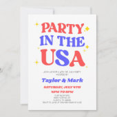 Feest In De VS Retro 4 juli Feest Kaart (Voorkant)
