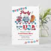 Feest in de VS Retro Fun American Diner Verjaardag Kaart (Staand voorkant)