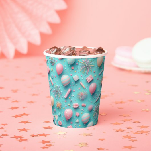 Feest in het blauw papieren bekers (Insitu)