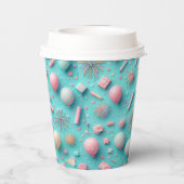 Feest in het blauw papieren bekers (Achterkant)