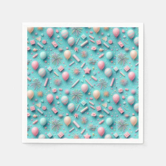 Feest in het blauw servet (Voorkant)