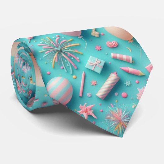 Feest in het blauw stropdas (Opgerold)