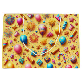 Feest in het geel groot cadeauzakje