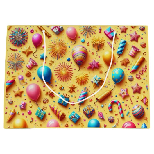 Feest in het geel groot cadeauzakje (Voorkant)