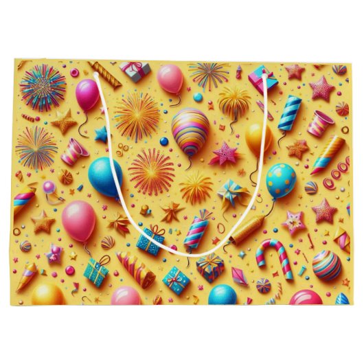 Feest in het geel groot cadeauzakje (Achterkant)