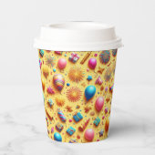 Feest in het geel papieren bekers (Achterkant)