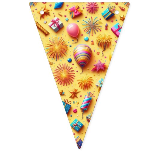 Feest in het geel vlaggetjes (Eerste vlag)