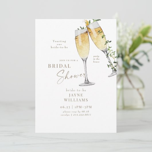 Feest in het Huis Champagne Toast Vrijgezellenfees Kaart (Staand voorkant)