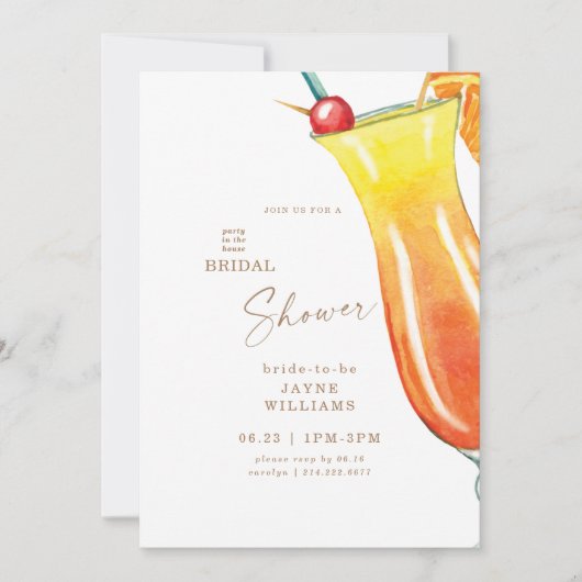 Feest in het Huis Mai Tai Vrijgezellenfeest Kaart (Voorkant)