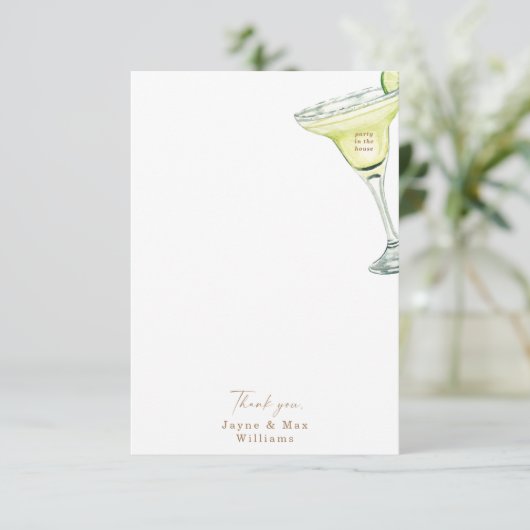 Feest in het Huis Margarita Bruiloft Dank U Bedankkaart (Staand voorkant)