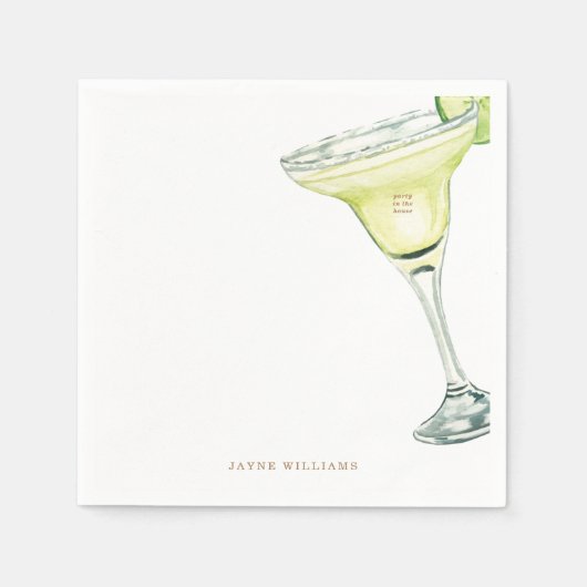 Feest in het huis Margarita Douche Cocktail Servet (Voorkant)