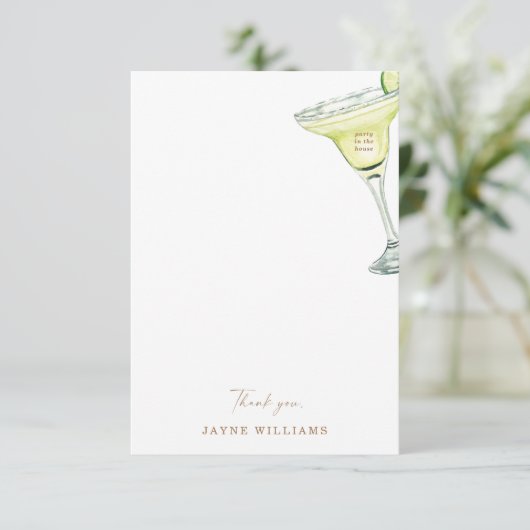 Feest in het huis Margarita Douche Dank U Bedankkaart (Staand voorkant)
