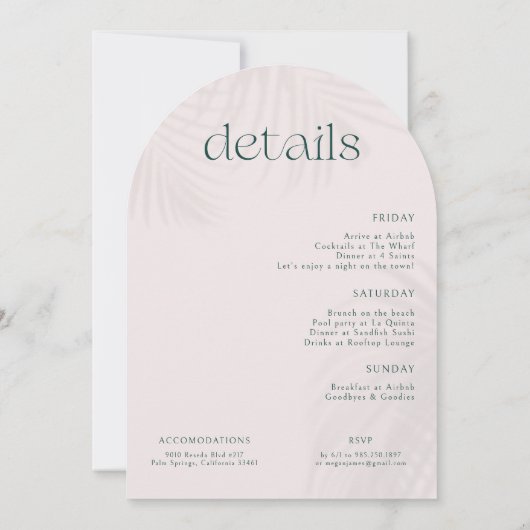 Feest in het paradijs | Modern vrijgezellenweekend Kaart (Achterkant)