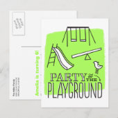 Feest in het Park Briefkaart Uitnodigen - Limoen (Voorkant / Achterkant)