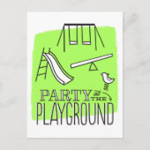 Feest in het Park Briefkaart Uitnodigen - Limoen (Voorkant)