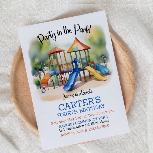 Feest in het park, Speeltuin Verjaardag, Outdoor Kaart