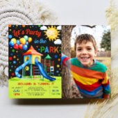 Feest in het Park Verjaardag Foto Uitnodiging