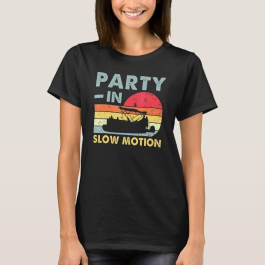 Feest in Slow Motion Pontonboot Retro T-shirt (Voorkant)