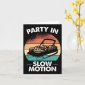 Feest in slow motion pontonboot zonsondergang kaart (Gele Bloem)