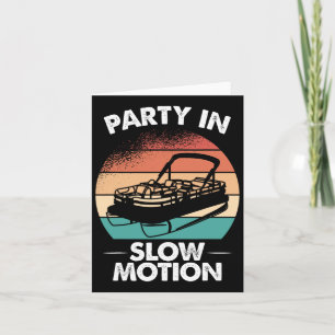 Feest in slow motion pontonboot zonsondergang kaart