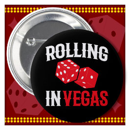 Feest in Vegas Rolling in Las Vegas Ronde Button 5,7 Cm